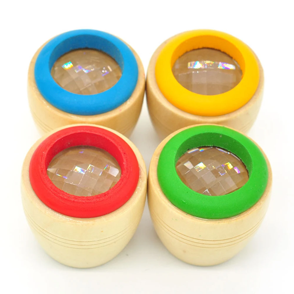 Kids Magical Bee Eye Effect Kaleidoscope Explore World Wooden Toy Multi Prism Observation Learning Educational Puzzle Toys Gift | Игрушки и