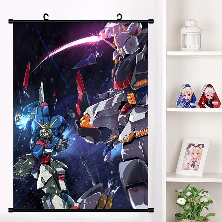 Аниме мобильный костюм Гандам настенный свиток плакат Настенные подвесные