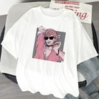 Футболка женская оверсайз с коротким рукавом, рубашка в стиле японского аниме, сарафан в стиле Харадзюку, одежда на лето