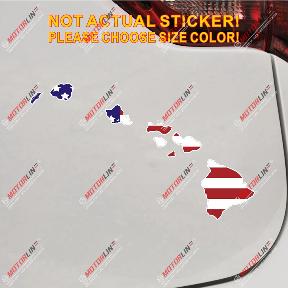 Гавайский американский флаг карта наклейка автомобиль винил HI State