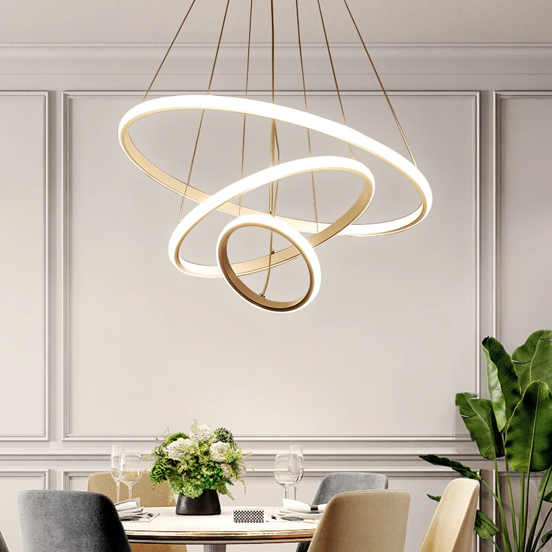

Modern Ceiling Lights For 20CM 40CM 60CM Living Room Dining Room Circle Rings Acrylic Aluminum Body LED Ceiling Lamp Fixtures