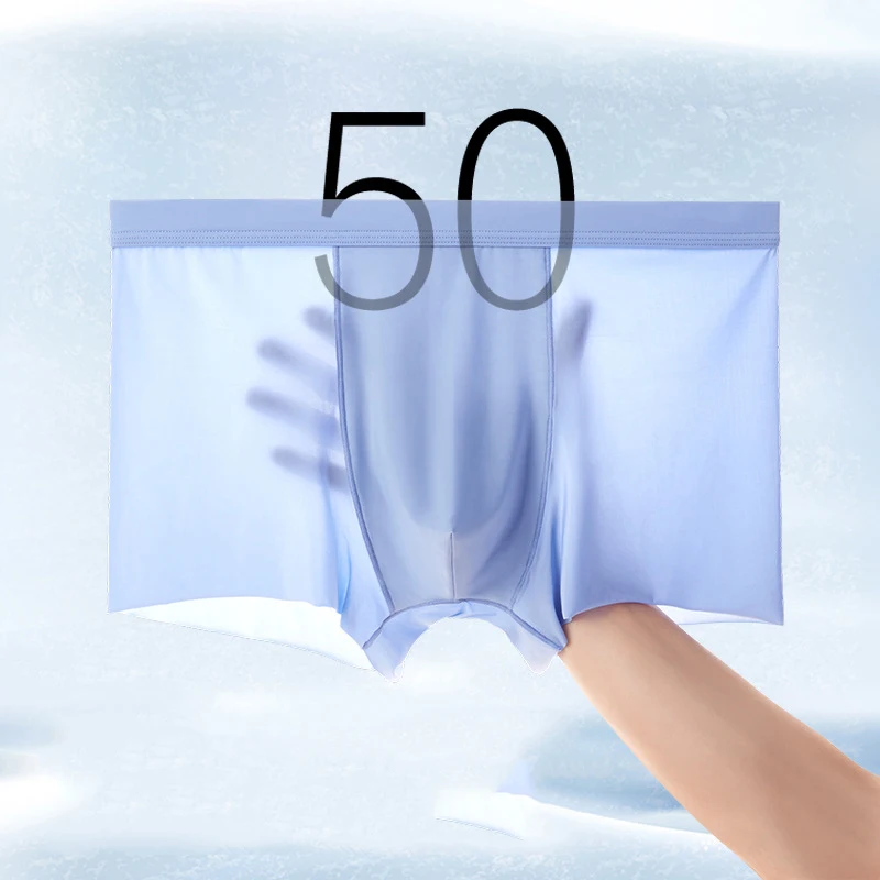 Men's Underwear High-End Ice Silk Man Panties Soft And Comfortable Undies Ultra-Thin Breathable Antibacterial  Men Underpants