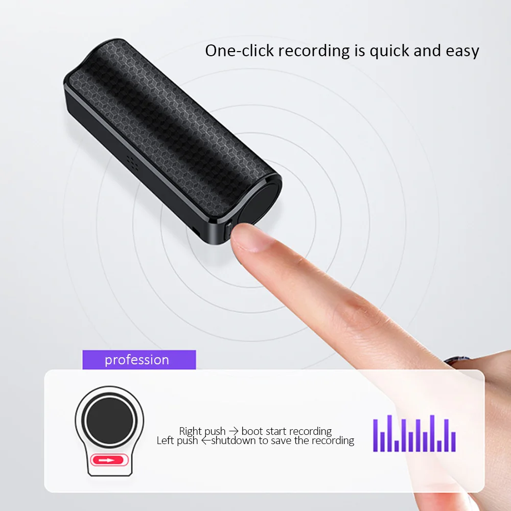 Mini Audio Recorder 600 Hours Recording 8GB 16GB 32GB Magnetic Professional Digital HD Phone Noise Reduction Remote | Электроника