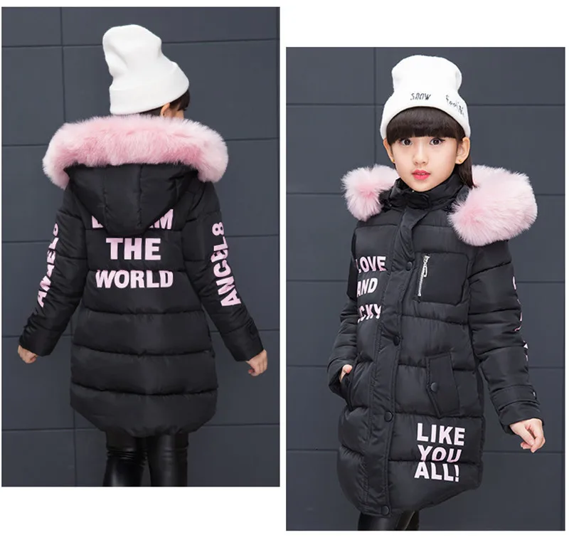 

2019 New Girls Warm Winter Coat Artificial Fur Fashion Kids Hooded Jacket Coat for Girl Outerwear Girls Clothes 3-12 Years