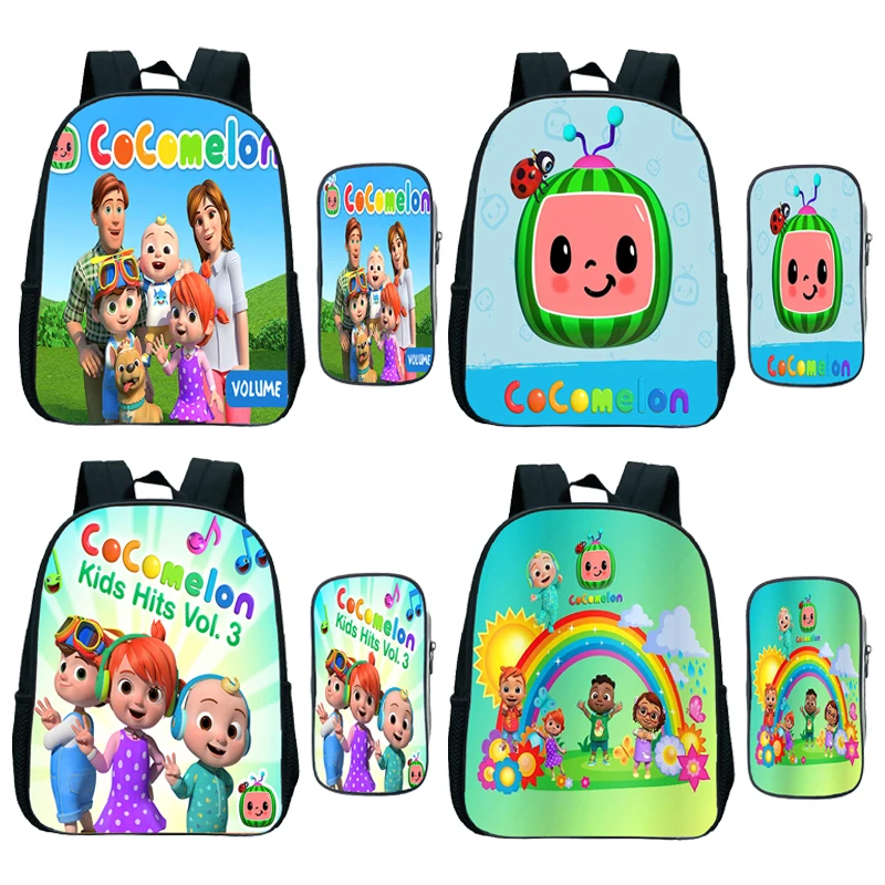 

Cocomelon Kindergarten Backpack For Boys Girl Book Bags Toddler Rucksack School Knapsack Baby Preschool Satchel 2pcs Set Pen Bag