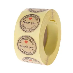 1 рулон (500 шт.) свадебное украшение сердце спасибо самоклеящиеся крафт-бумажные наклейки для скрапбукинга ручной работы подарок