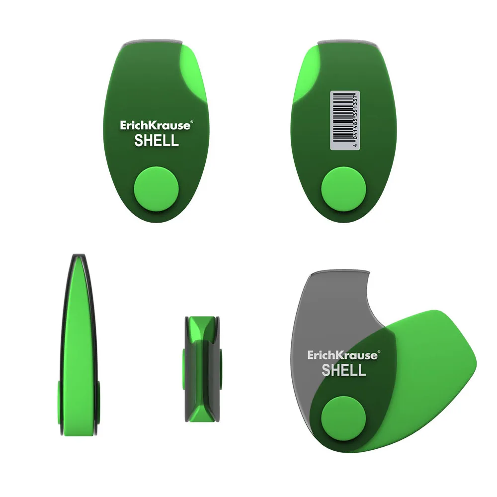 Ластик в пластиковом футляре ErichKrause Shell (в коробке по 24 шт.)|Ластики| |