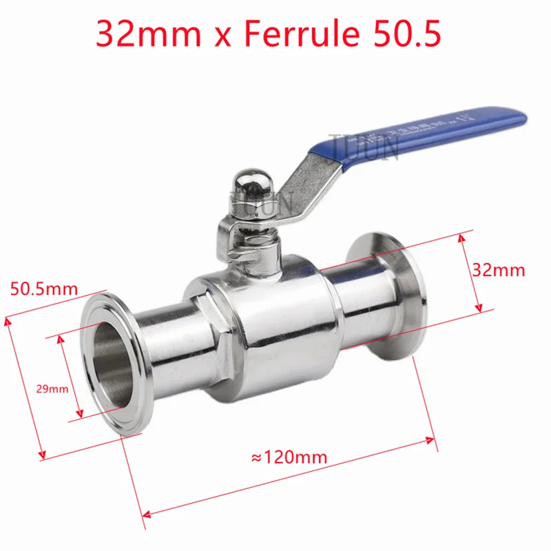 Гигиенический шаровой клапан из нержавеющей стали 1/2 дюйма 1-3/4 1-1/4 1-1/2 2 304 тройной