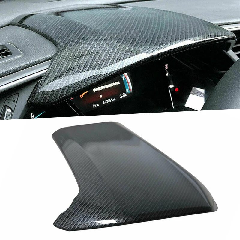 

beler Car Central Console Dashboard Panel Trim Cover Fit For Honda Civic 2016 2017 2018 2019 2020 Carbon Fiber Style