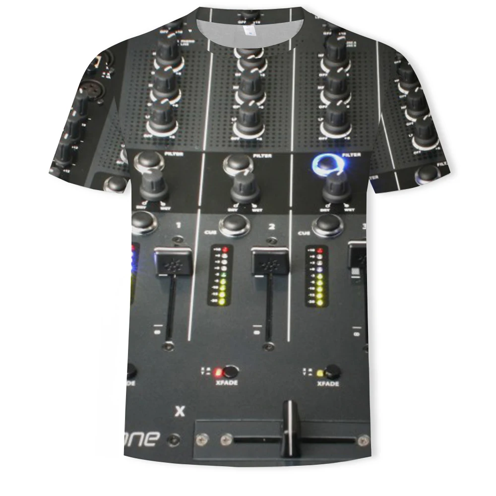 

Summer new hip-hop short-sleeved 3D printed audio men and women casual T-shirt fashion trend young handsome men's round neck T-s