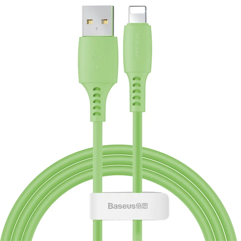 Baseus USB кабель для iPhone xr 2.4A кабель передачи данных для быстрой зарядки для iPhone XS Max 8 Plus 7 6 5S зарядное устройство for iPhone Pro Pro Max 11 быстрая зарядка зарядный USB кабель провод шнур зарядка для - Цвет: Green