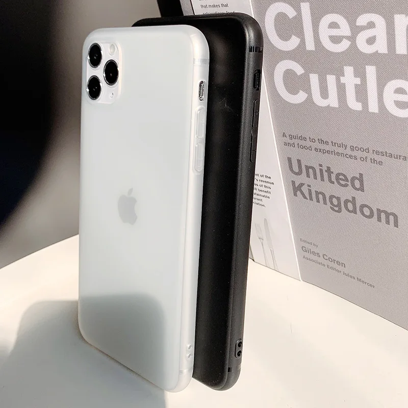 Классический черно-белый матовый ТПУ чехол для телефона iphone6 7 8 11 XR X XS защитный
