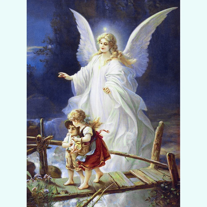 

Fuyun 5D DIY Diamond Painting Round Diamond Dream Bridge angel Girl Cross Stitch Diamond Embroidery Mosaic Diamond Home Decor