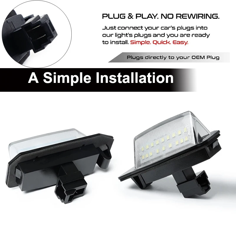 2 шт. LED номер лицензии светильник Настенные светильники белого Canbus для Mitsubishi