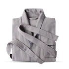 100% хлопок, вафельный серый халат, Мягкий банный халат, Женское ночное белье, повседневный домашний банный халат, однотонный халат, халат для гостиницы