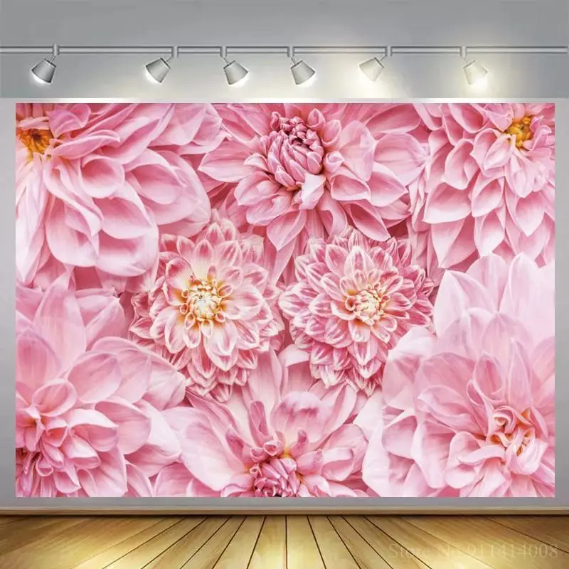 

Big Pink Blooming Flowers Wall Scene Photography Backgrounds Newborn Baby Shower Camera Photographic Backdrops For Photo Studio