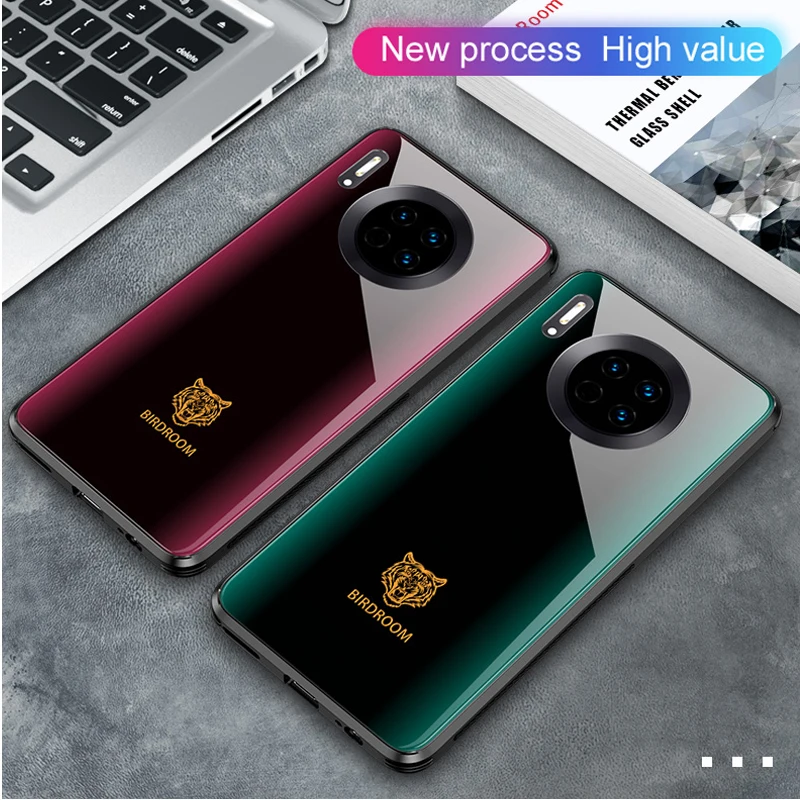 

For Huawei Mate 30 Glass Case Mate 30 Pro Case Anti-knock Back Cover Silicone Soft Edge For Huawei Mate30 Pro Protector Shell