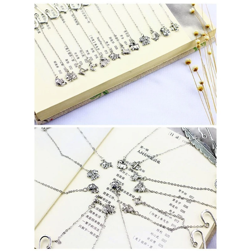 

Creative Feather 12 Constellation Bookmark Pendant Metal Book Mark Stationery School Office Supply