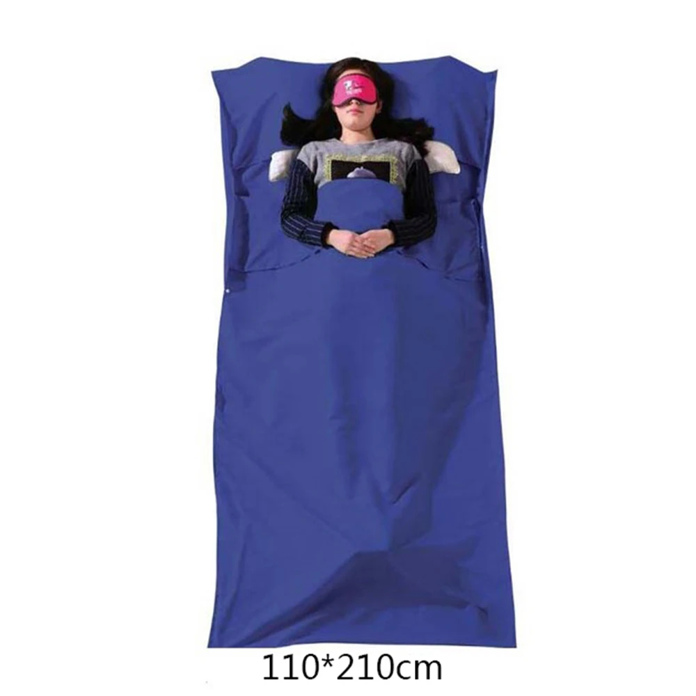 Blue 110x210cm 75/110 см x 210 см Сверхлегкий для использования на открытом воздухе, спальный мешок для кемпинга и Пеший туризм мешок вкладыш Портативный складные дорожные сумки - Цвет: Blue 110x210cm