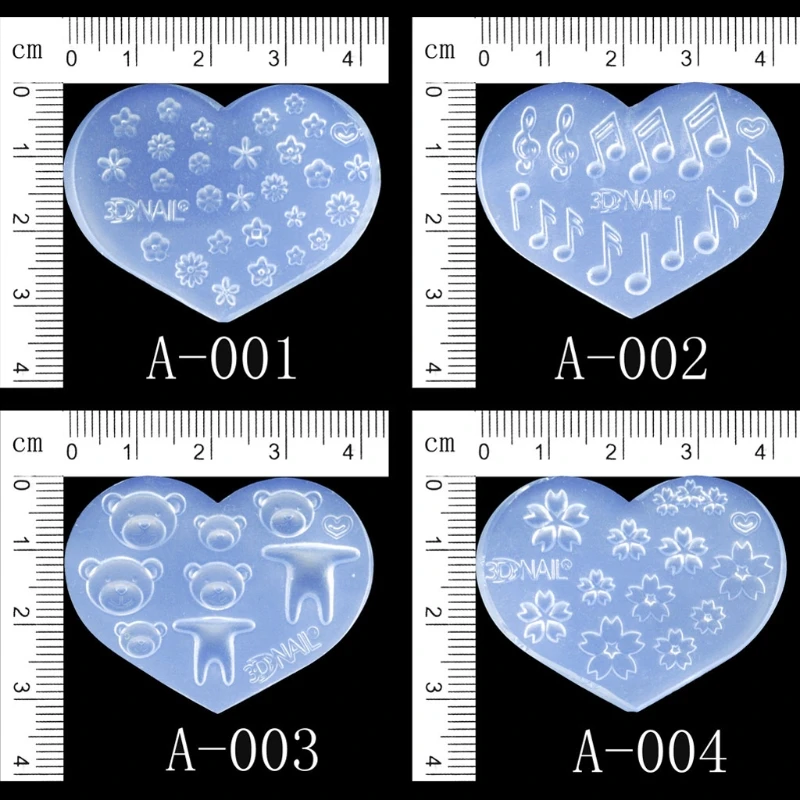 

28Pcs Mini Nail Art Silicone Mold Leaves Flower Animals Template Resin Molds Kit