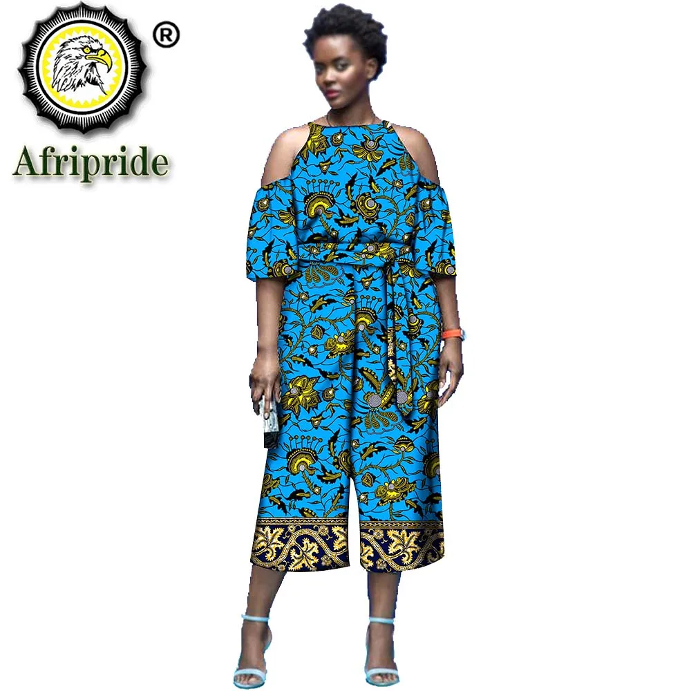 

2020 african dashiki tops+print pants 2 piece set for women outfits sashes ankara fabric party wear plus size AFRIPRIDE S1926023