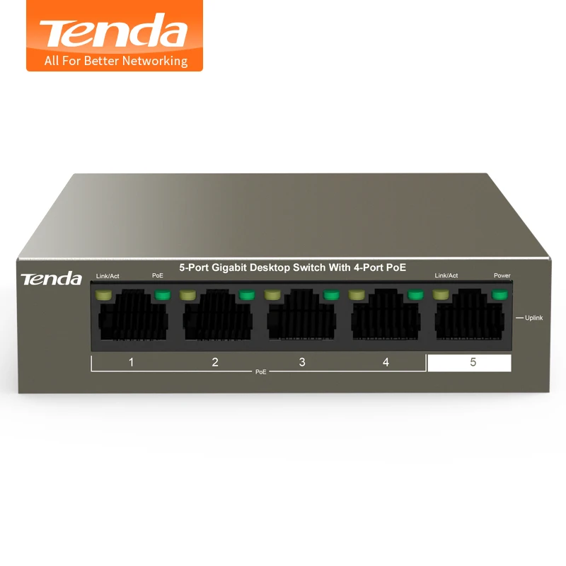 Коммутатор Tenda 48 в POE Ethernet с 6 сетевыми портами RJ45 IEEE 802 3 af/at подходит для систем