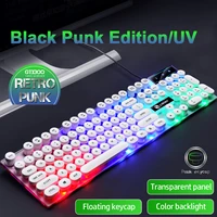 retro punk usb wired gaming backlight keyboard 104 keys mechanical gamer keyboard for pc computer laptop gamer teclado mec%c3%a1nico