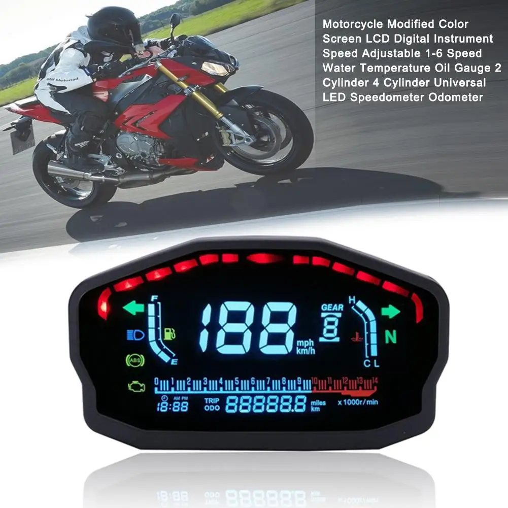Motorcycle Modified Color Screen LCD Digital Instrument Shockproof Anti-glare Universal LED Speedometer Odometer | Автомобили и