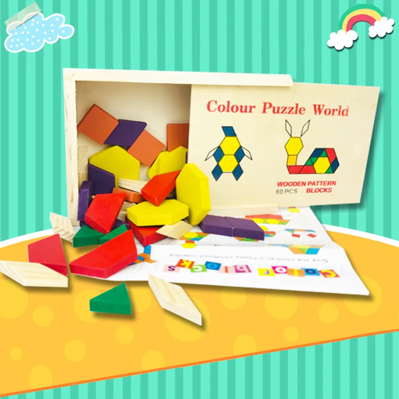 Kids Wooden 3D Jigsaw Puzzle Clever Board Baby Montessori Educational Learning Toys for Children Geometric Shape Puzzles Toy