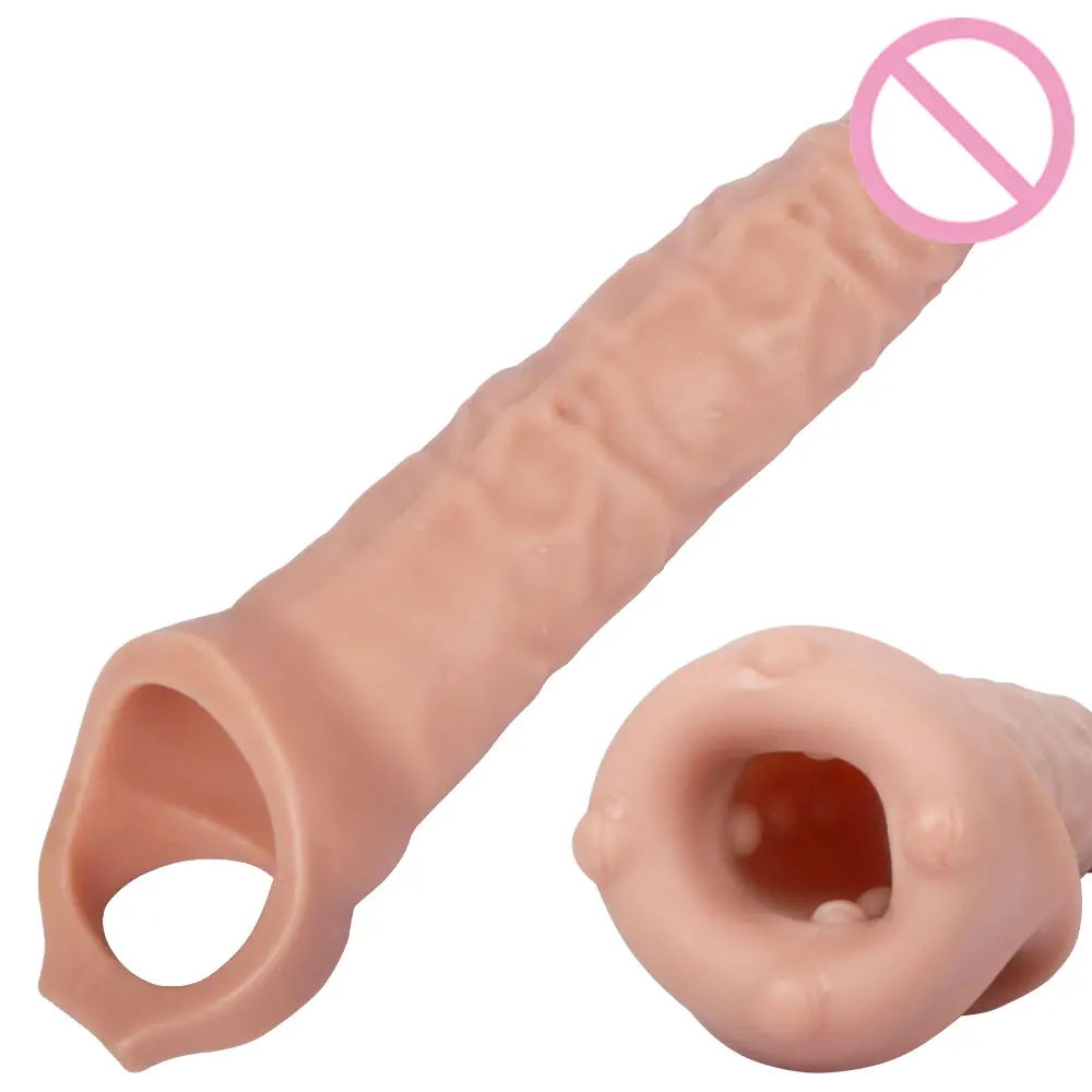 Секс-игрушки Супер огромный удлинитель пениса рукав презервативы с шипами