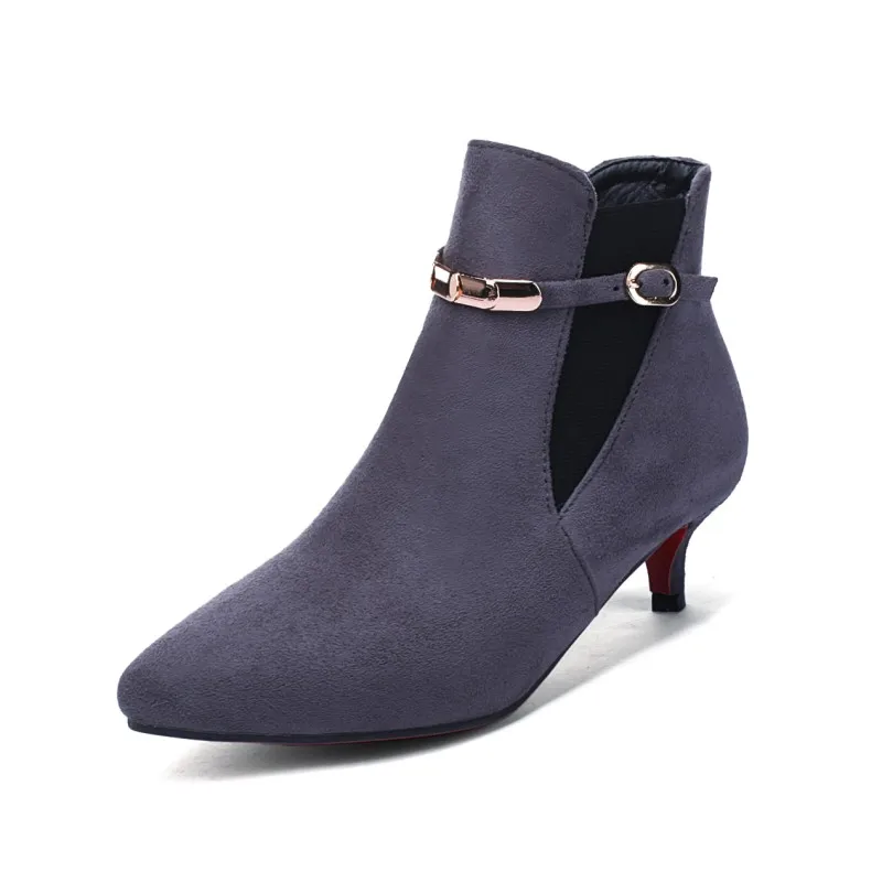 Женские однотонные ботильоны на зауженном каблуке ботинки больших размеров 9 10 11