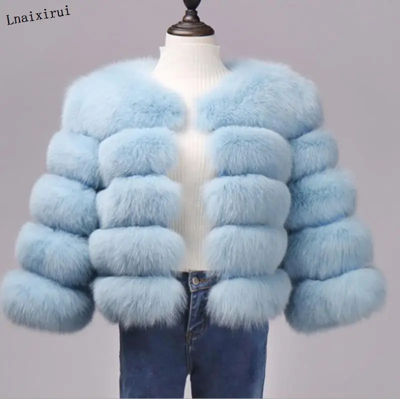Куртка женская зимняя, с большим пушистым искусственным мехом, плотная, теплая, верхняя одежда, искусственный мех енота от AliExpress RU&CIS NEW