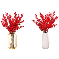 home decor wrought vase decoration living room decorations red berry artificial flower arrangement