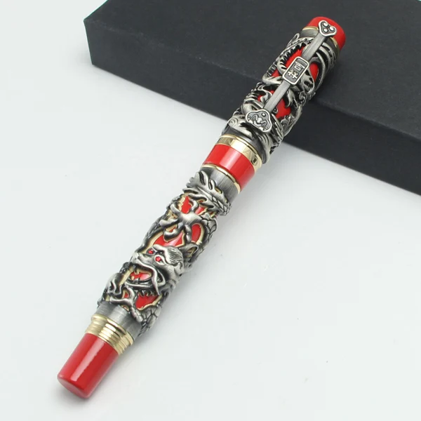 style 4 Jinhao, новейший дизайн, Ручка-роллер с драконом и Фениксом, серебристо-серая, золотистая, высокое качество,, роскошные подарочные ручки для письма - Цвет: style 4