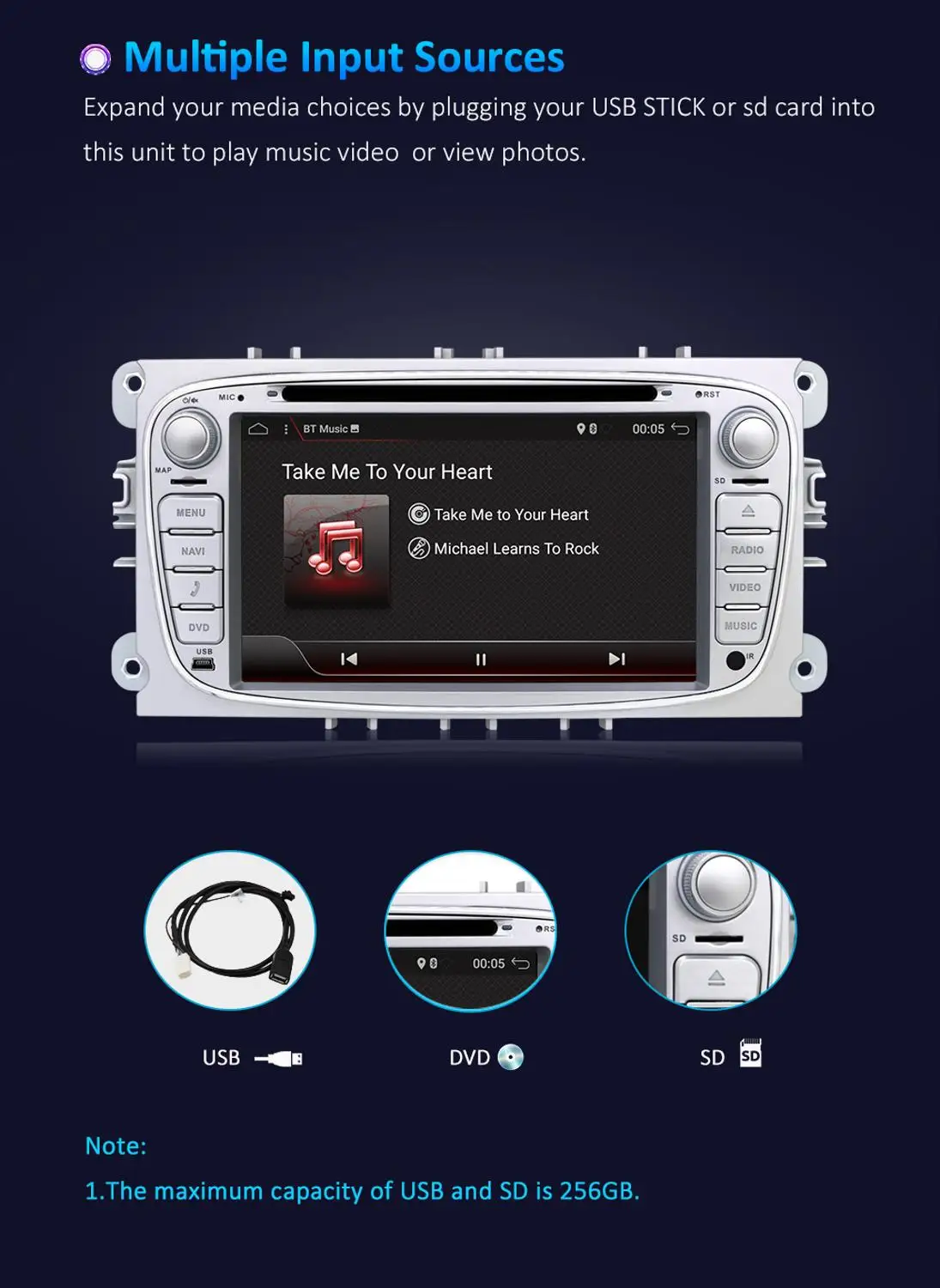 7 &quotAndroid 1 автомобильный Радио DVD для FORD/Focus/S MAX/Mondeo/C MAX/Galaxy четырехъядерный Wifi GPS