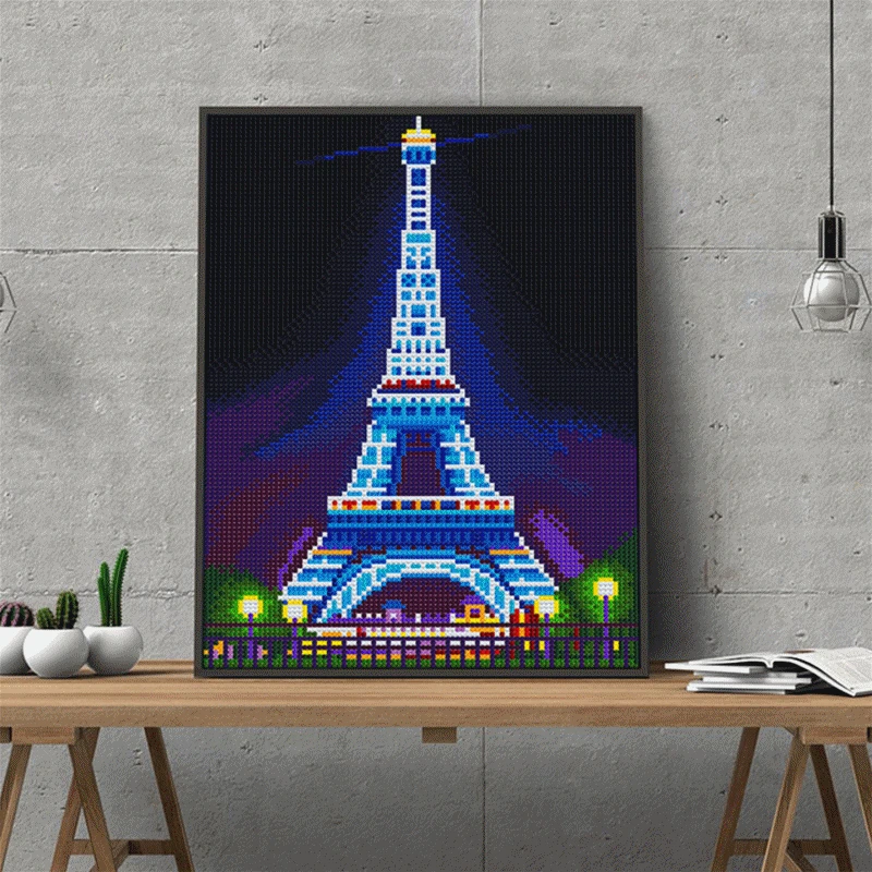 

HUACAN Diamond Painting Special Shaped Luminous Painting Handmade Gift Diamond Embroidery Eiffel Tower Mosaic Wall Art