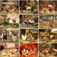 gatyztory cock painting by numbers adult drawing on canvas picture animal kit wall art handpainted diy home decoration gift