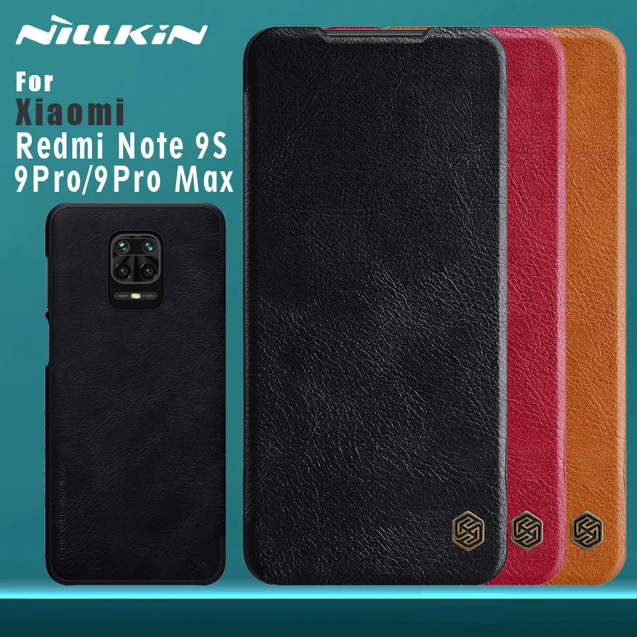 Nillkin for Xiaomi Redmi Note 9S 9 Pro Max Case Business Qin Flip Leather Card Slot Back Cover | Мобильные телефоны и