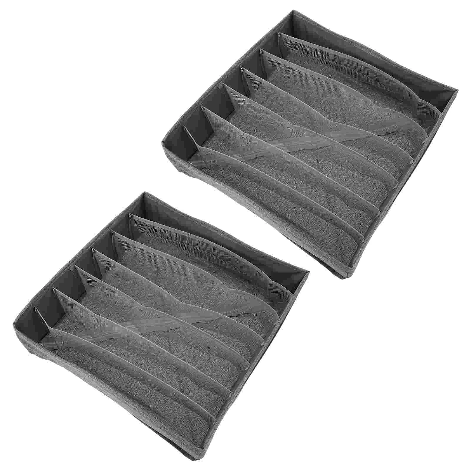 

2Pcs Underwear Organizer Storage Box Multi-gird Organizers Boxes (Grey)