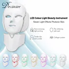 7 цветов светильник светодиодный маска для лица с омоложением кожи шеи уход за лицом Лечение Красота анти акне терапия отбеливание кожи затягивание