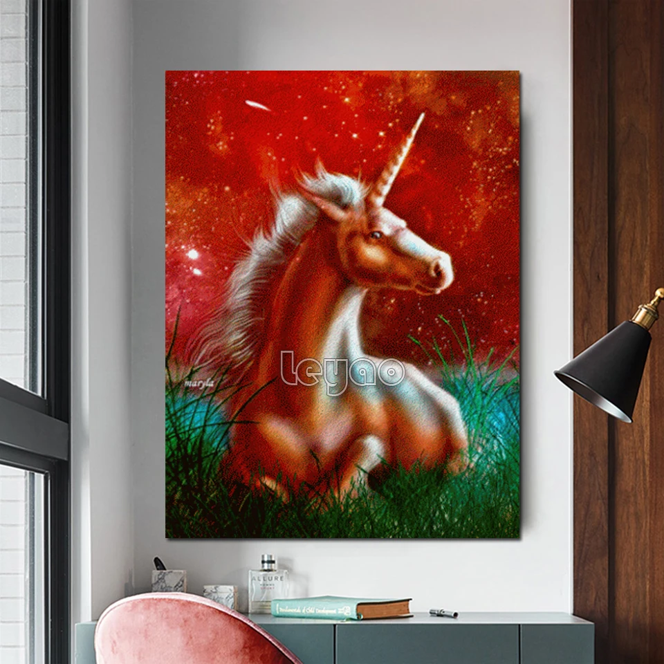 Алмазная Вышивка крестом &quotЕдинорог фантазия животное&quot полный квадратный