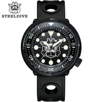 new sd1975xp steeldive black diving watch c3 super luminous ceramic bezel 316l case nh35 300m waterproof mens mechanical watch