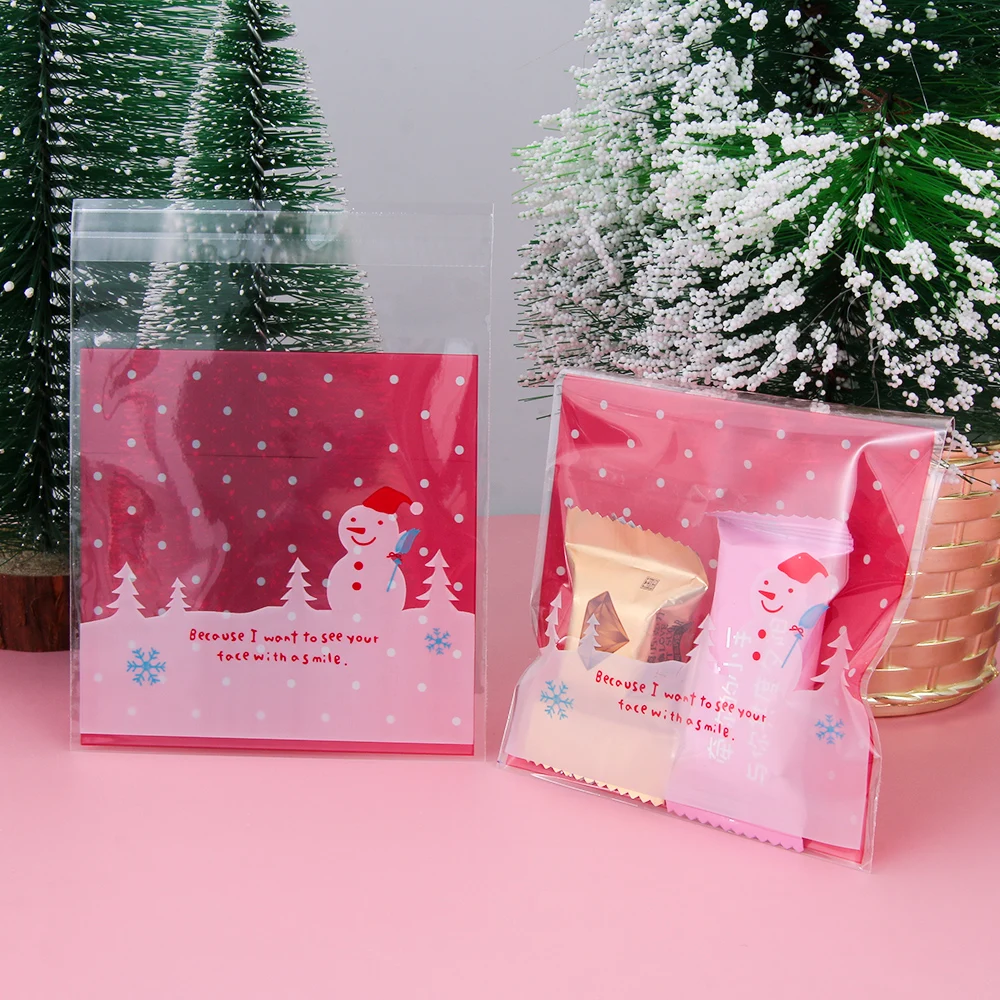 50 шт. пакеты для конфет и печенья Пластиковые самоклеящиеся закусок вечерние