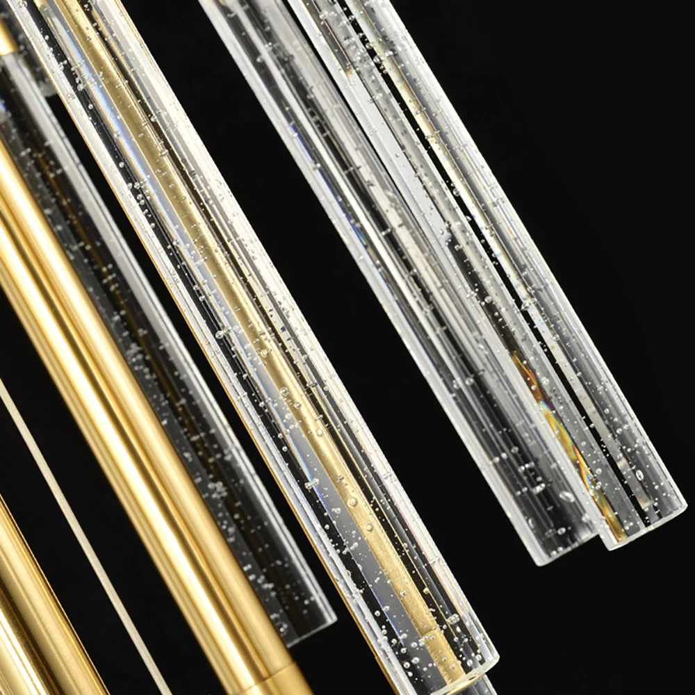 

Modern Drops Crystal Chandelier Lighting Minimalist Loft Long Staircase Hanging Lamps Restaurant Gold Corridor Light Fixtures