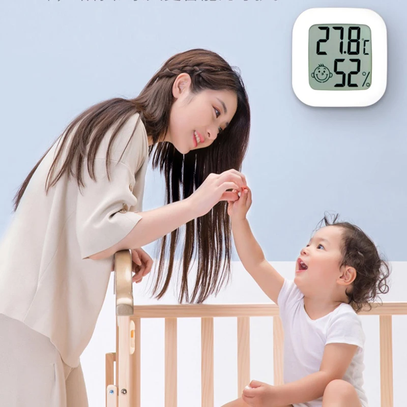 mini smiley electronic thermo hygrometer home office lcd temperature and humidity measuring instrument digital thermometer free global shipping