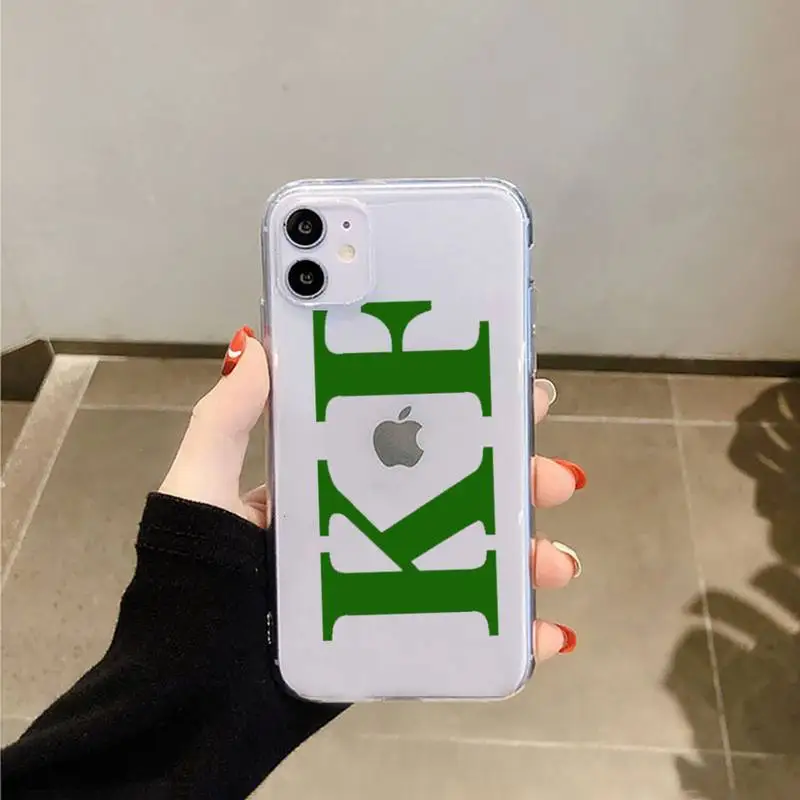 

DIY Custom letters couple friends Phone Case Transparent for iPhone 6 7 8 11 12 s mini pro X XS XR MAX Plus