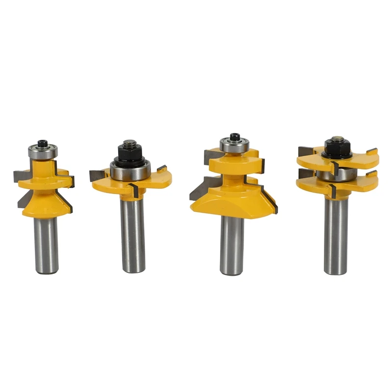 Набор фрез 4-битный наконечник язычок паз и Т-образный вырез хвостовик 1/2 дюйма