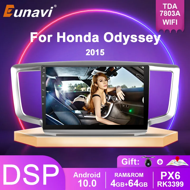 

Eunavi 2din car radio stereo for Honda Odyssey 2015 multimedia pc player gps navigation headunit IPS TDA7851 NO DVD Android 10