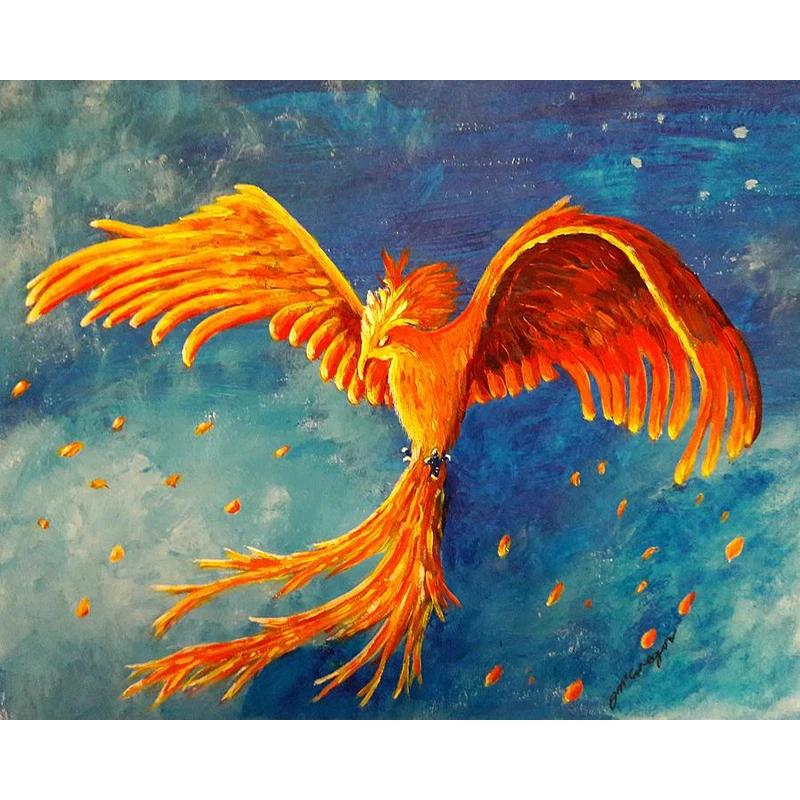 

DIY Painting By Numbers Phoenix Kit Oil Picture By Numbers Animal 40x50cm Wall Art Canvas Painting Home Decoration Gift
