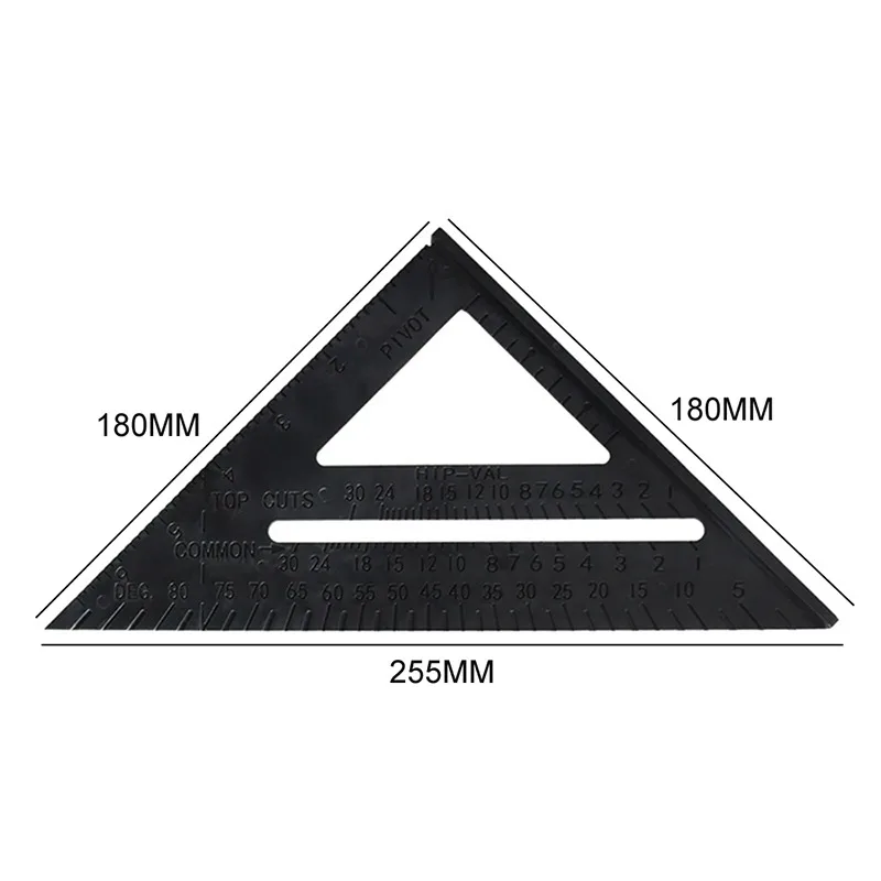 

90 Degree Right Angle Ruler Black Plastic Model High Precision Triangle Plate Carpentry Level Triangle Ruler Measuring Ruler